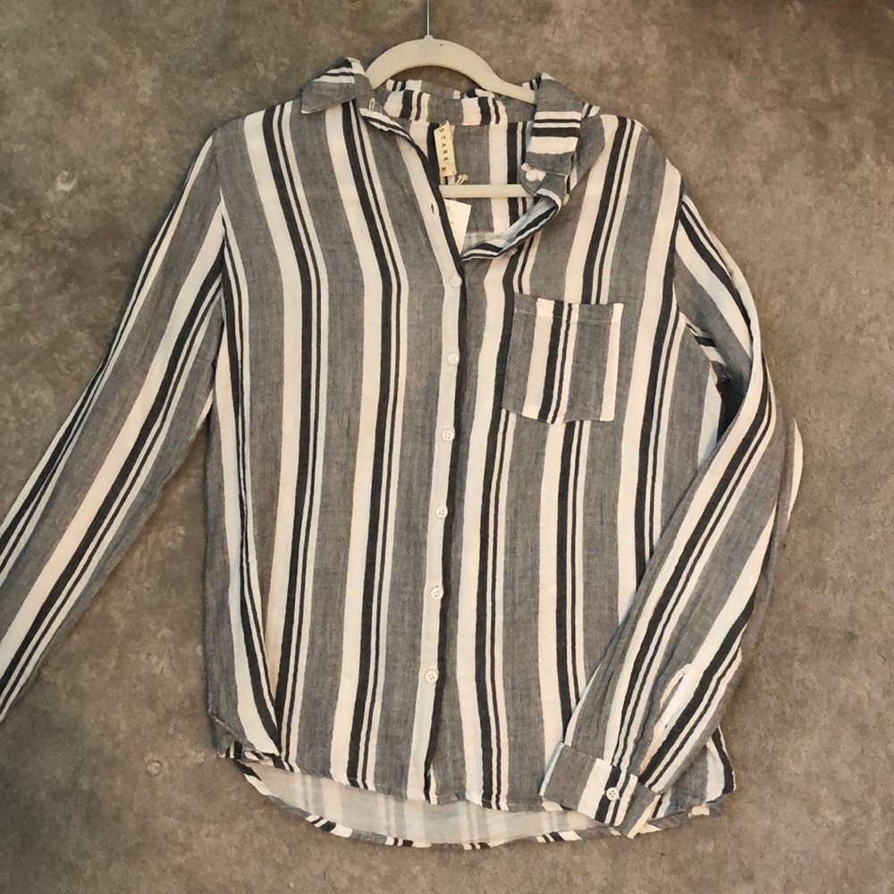 NEW Stark X striped button down